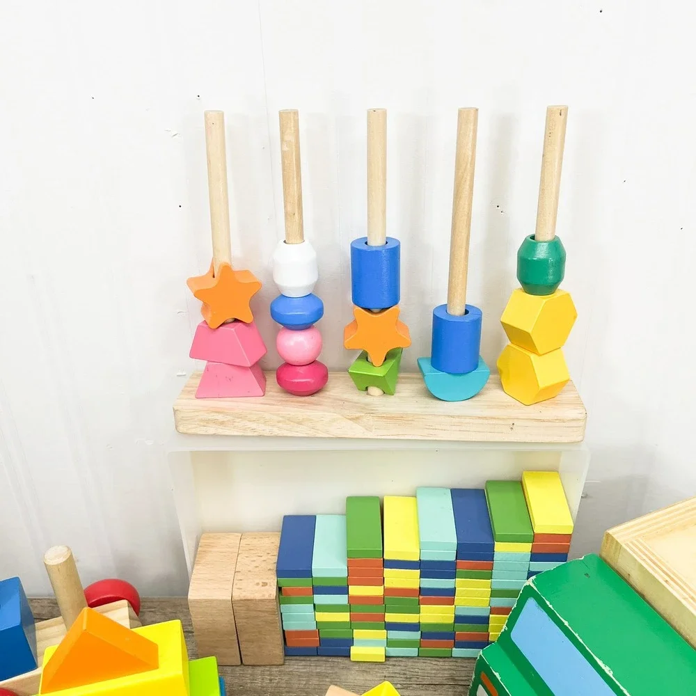 Montessori Wooden Building Blocks, Melissa and Doug Dump Truck and Wood Blocks